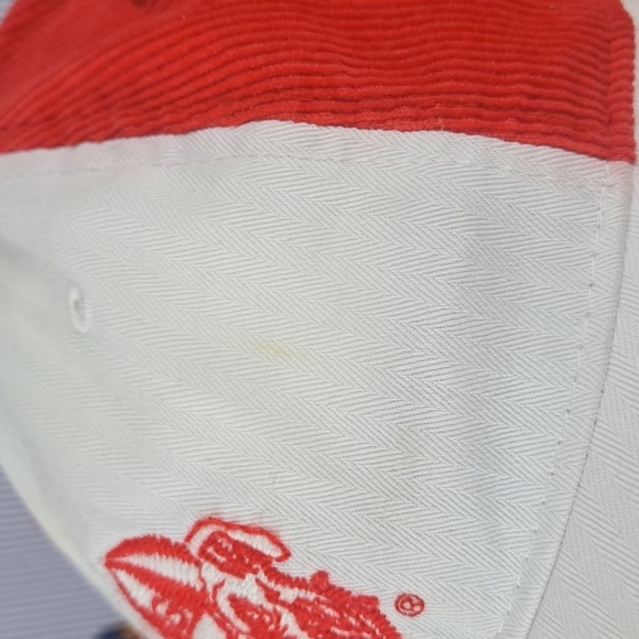 Georgia Bulldogs stitched logo corduroy red & white short brim velcro tab hat - Picture 8 of 11